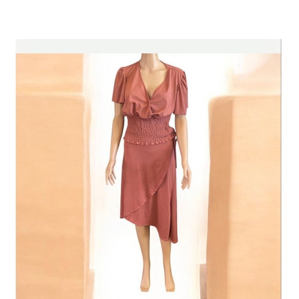 Lark+Grey Womenās Copper Color 2 PCS Outfit Top Skirt Size XL